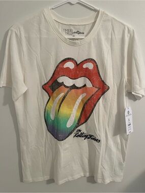 Cream Rolling Stones Rainbow Tongue Graphic Tee